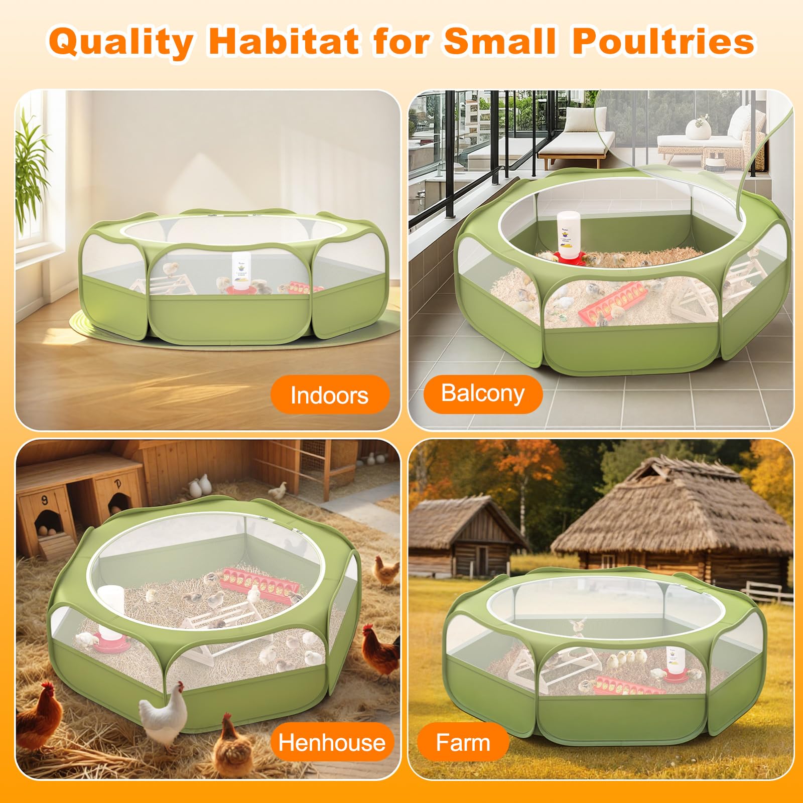 Pawaboo set inicial para pollitos: todo en uno para alimentación, calefacción y descanso