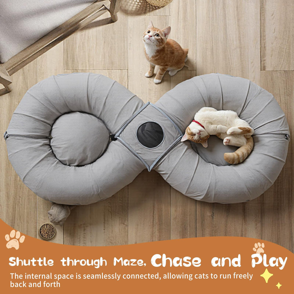 Pawaboo túnel gato bolas de peluche: estímulo interactivo para atrapar y jugar.