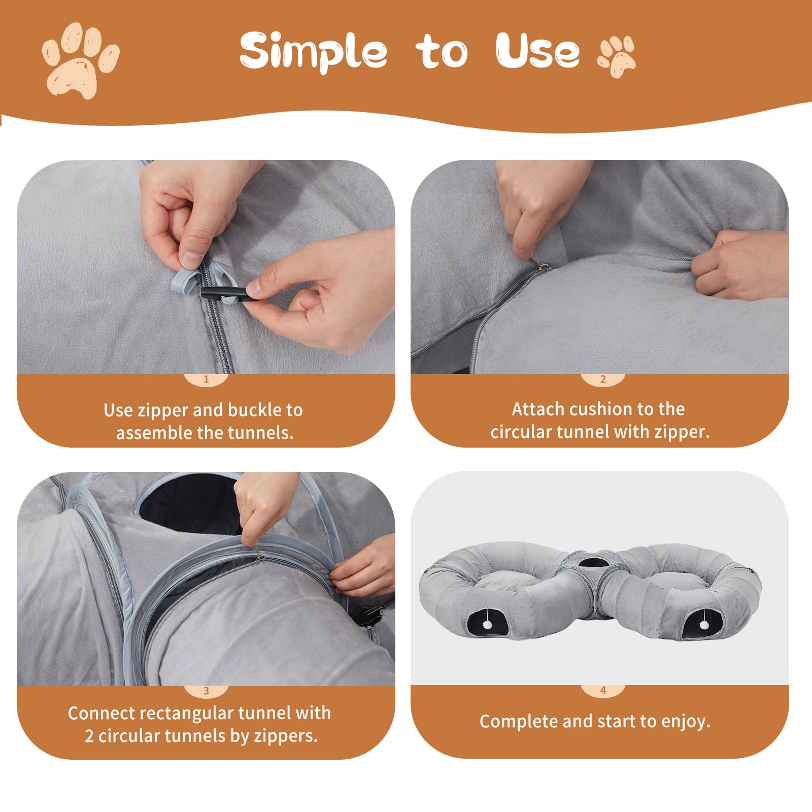 Pawaboo túnel gato juego interactivo: promueve movimiento y exploración.