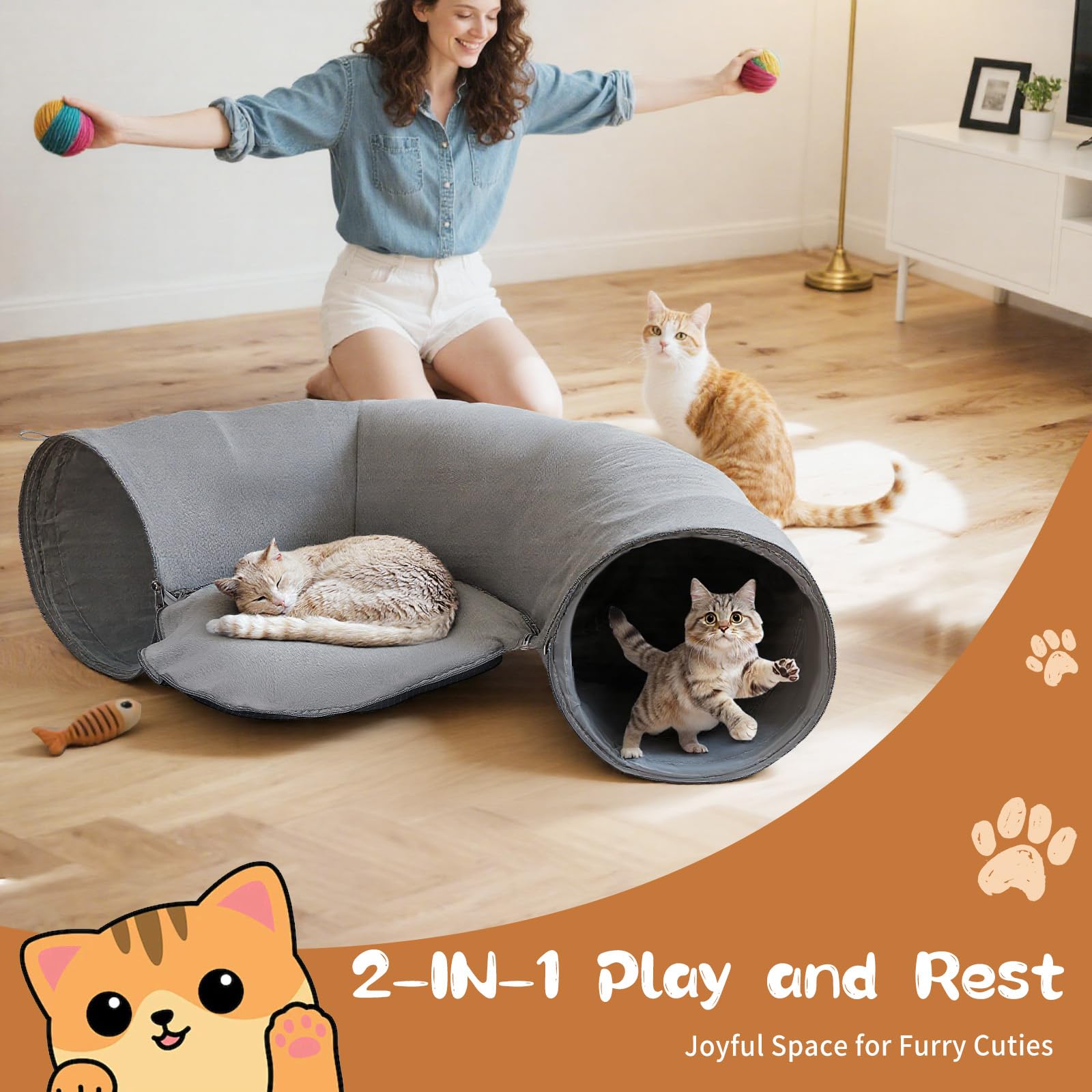 Pawaboo túnel gato uso doméstico: complemento ideal para mascotas pequeñas.