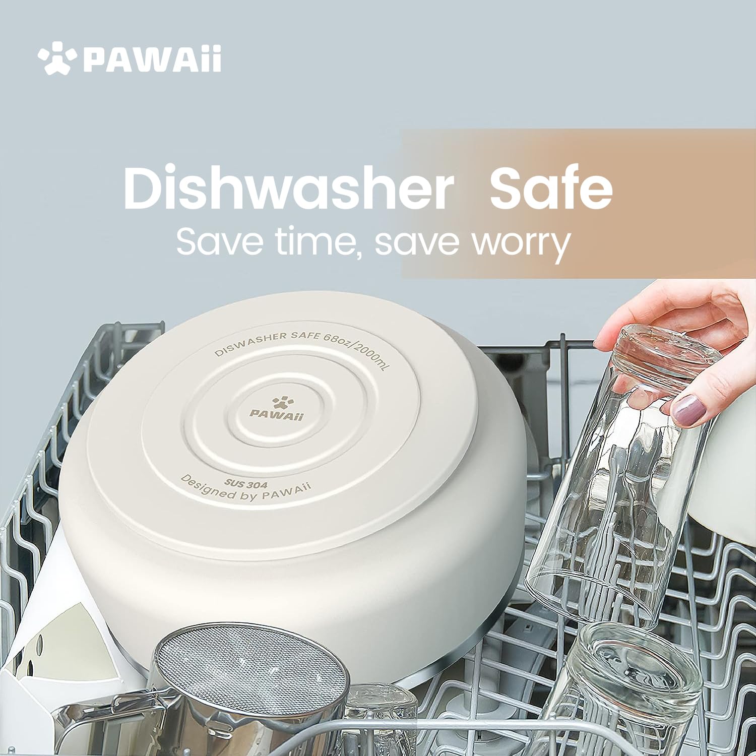 Pawaii cuenco resistente a mordidas con construcción duradera para uso diario