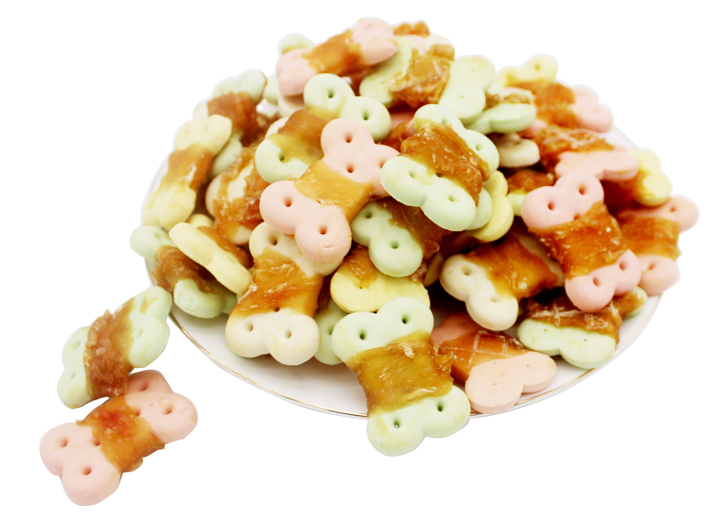 Pawant bocados de pollo envueltos, snack natural para perros pequeños.