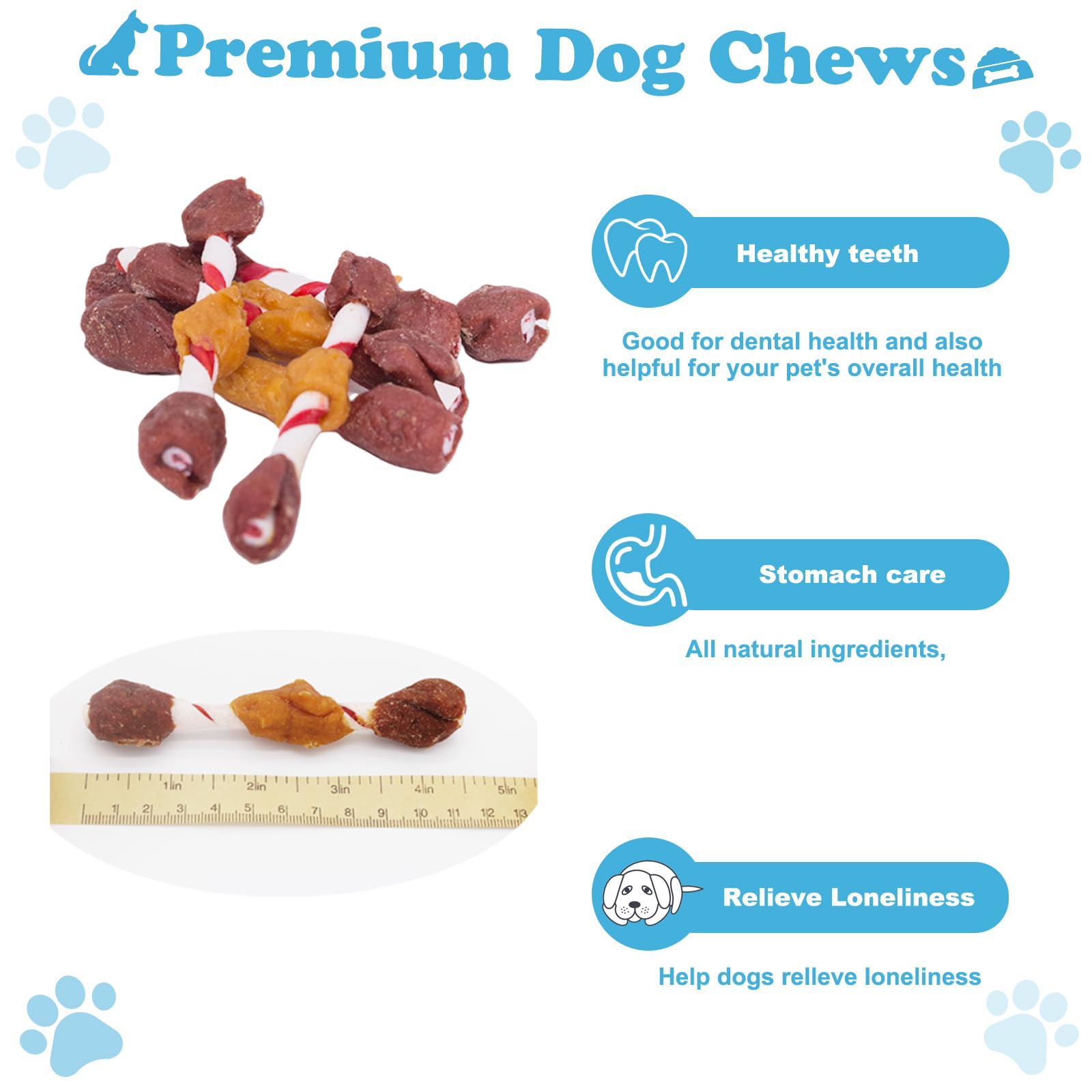 Snack de larga duración Pawant, perfecto para perros grandes durante el juego.