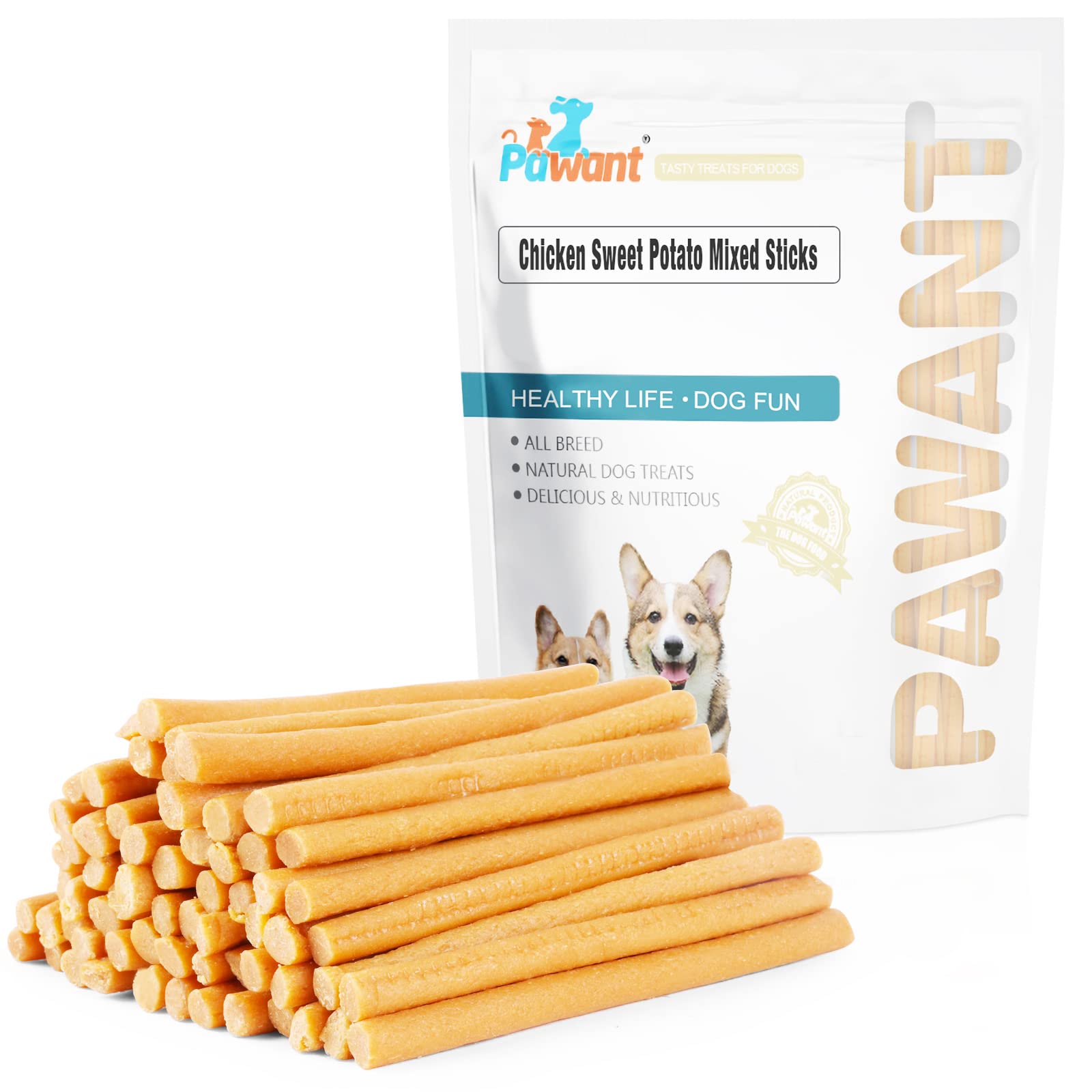 Pawant bocaditos de entrenamiento para perros, con pollo y patata dulce que facilitan la digestión.