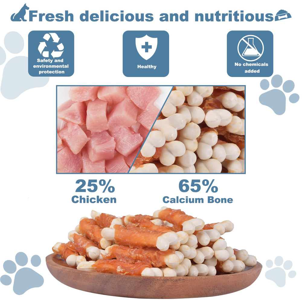 Pawant Hueso de calcio sin cuero crudo, masticable y crujiente.