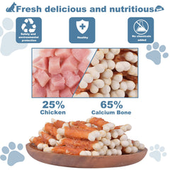 Pawant Hueso de calcio sin cuero crudo, masticable y crujiente.