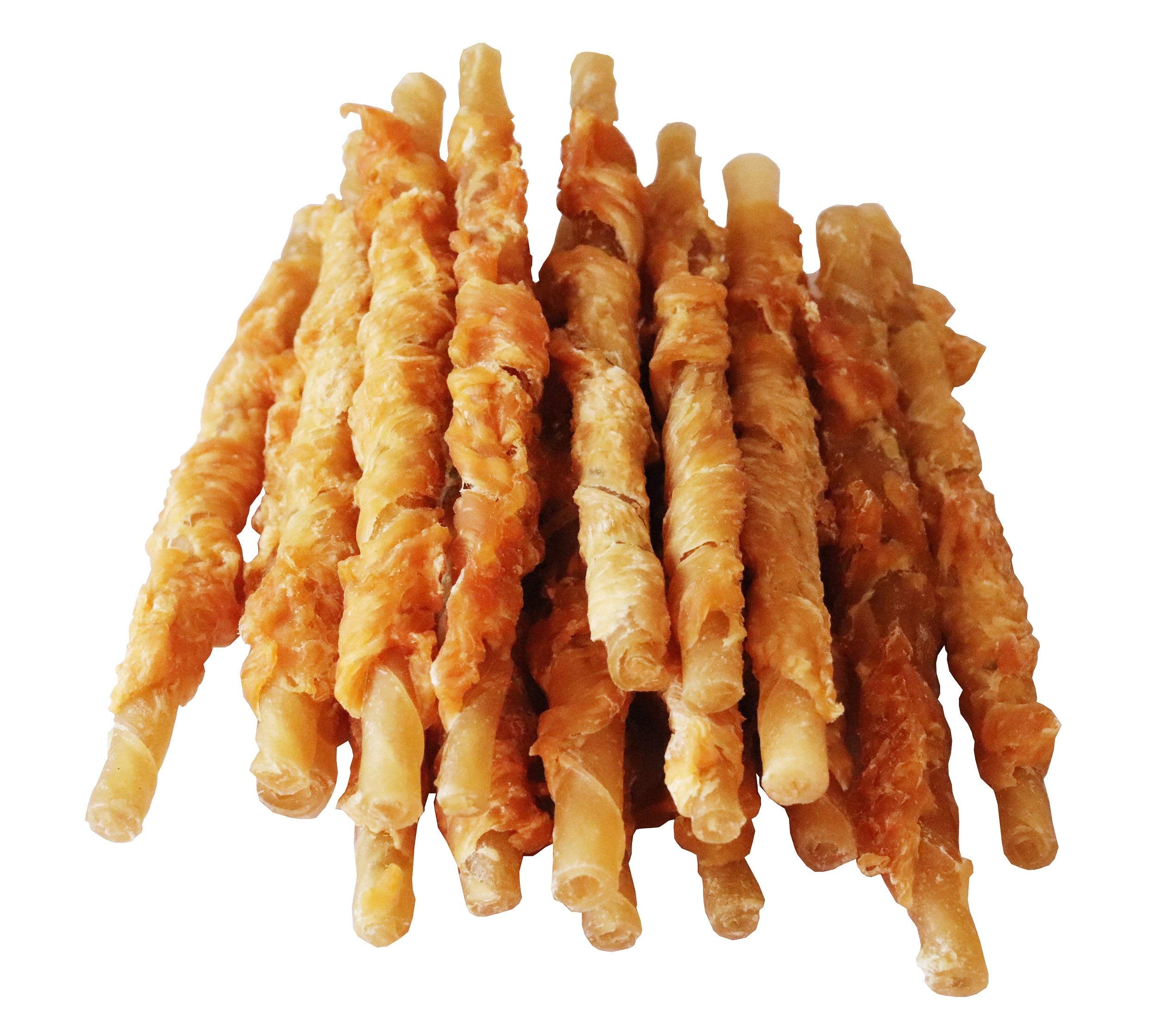 Pawant huesos envueltos de pollo crujientes, ideales como recompensa de entrenamiento.