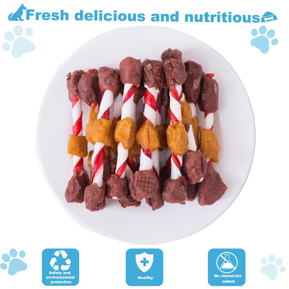 Palitos de hueso de dos tonos Pawant, snack duradero para perros.
