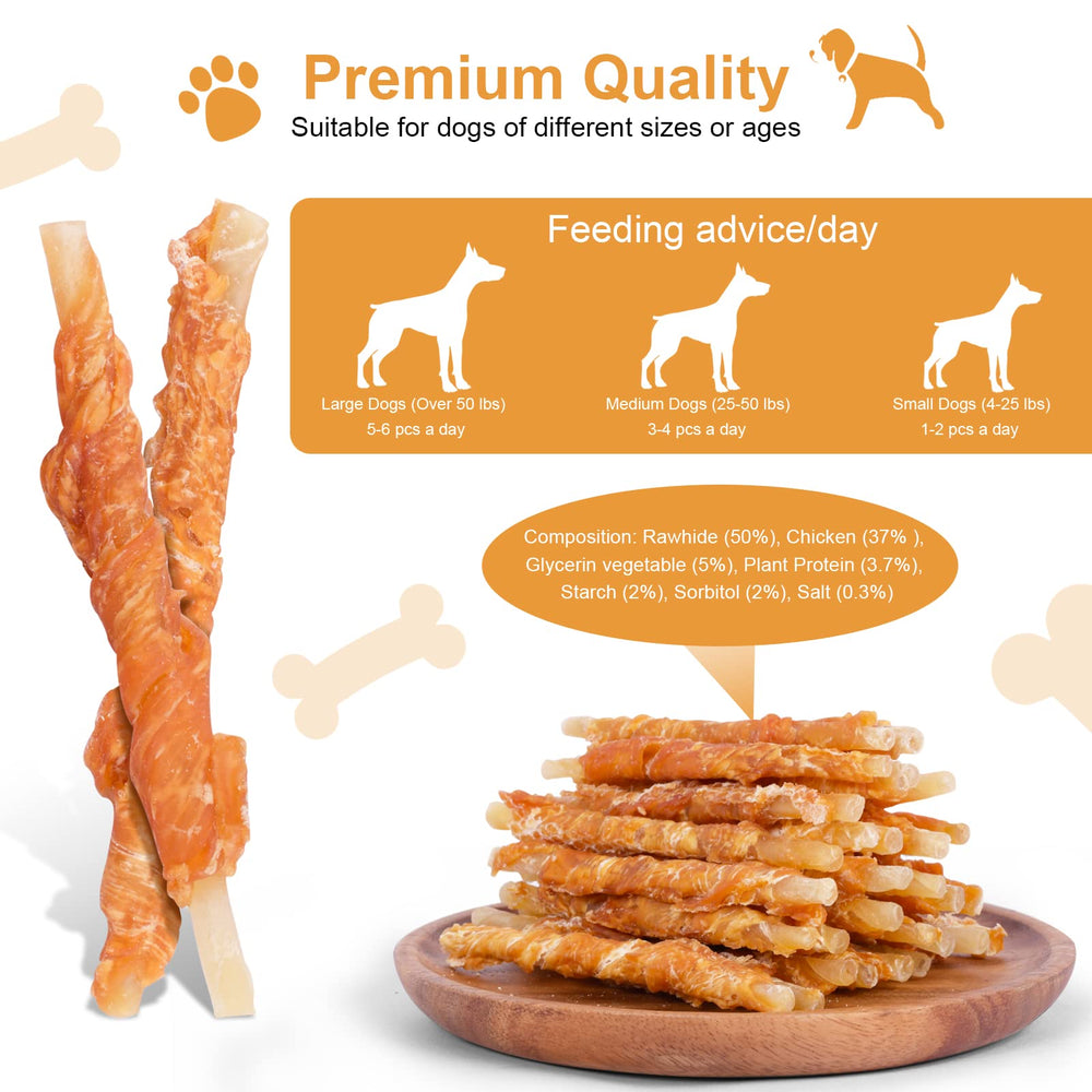 Pawant sin colorantes ni conservantes, snack de pollo envuelto para perros.