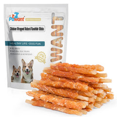 Pawant snacks de entrenamiento envueltos de pollo para sesiones de obediencia.