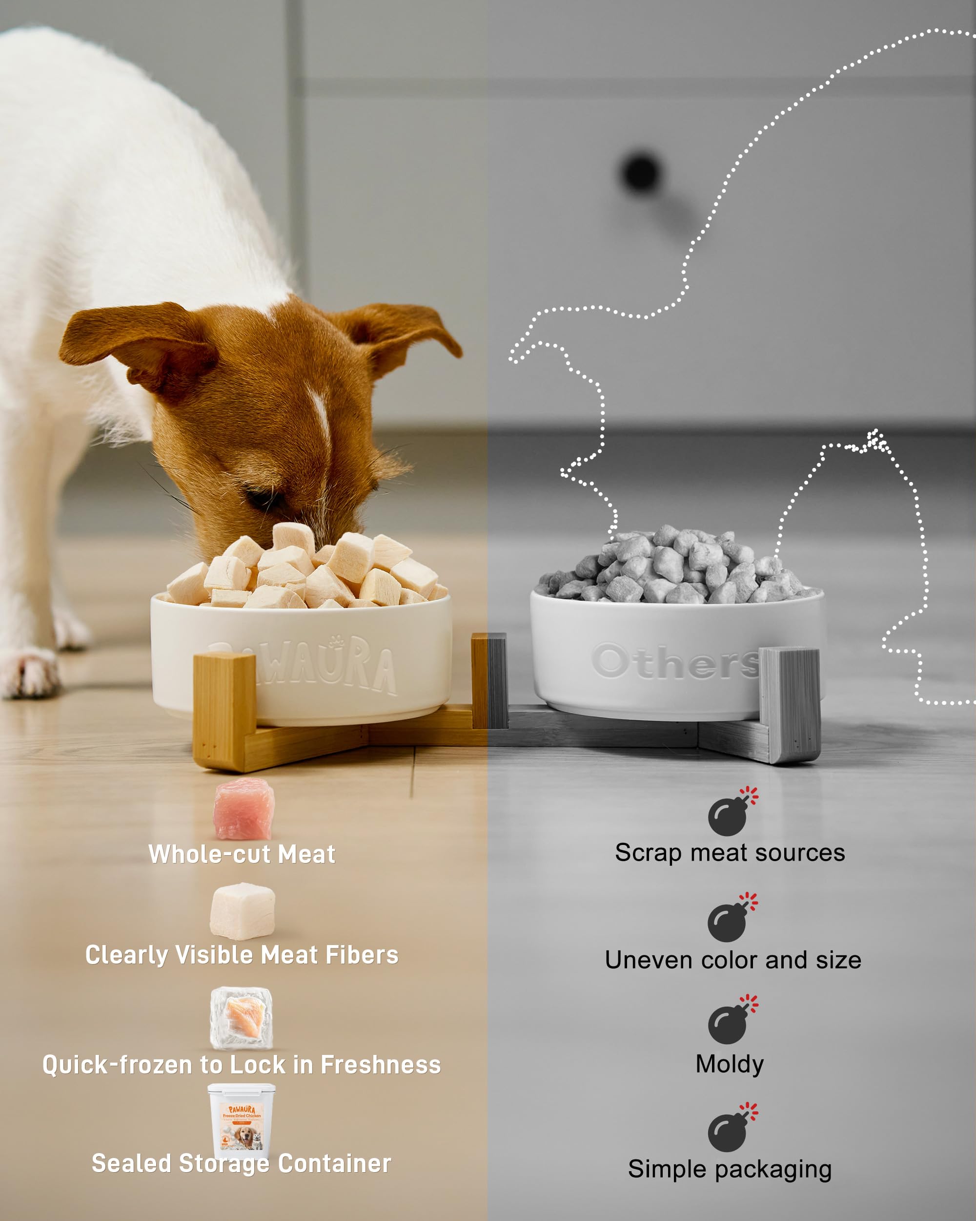 Pawaura ingrediente único pollo, sin aditivos para mascotas sensibles