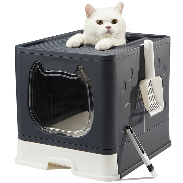 Pawayes caja de arena para gato con tapa: evita salpicaduras y mantiene el área limpia
