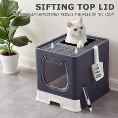 Pawayes caja de arena para gato tapa filtrante que devuelve la arena al interior