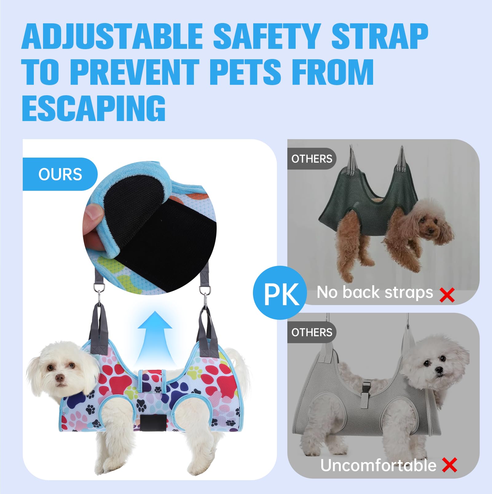 PAWCHIE correa en D con ajuste seguro para evitar escapes