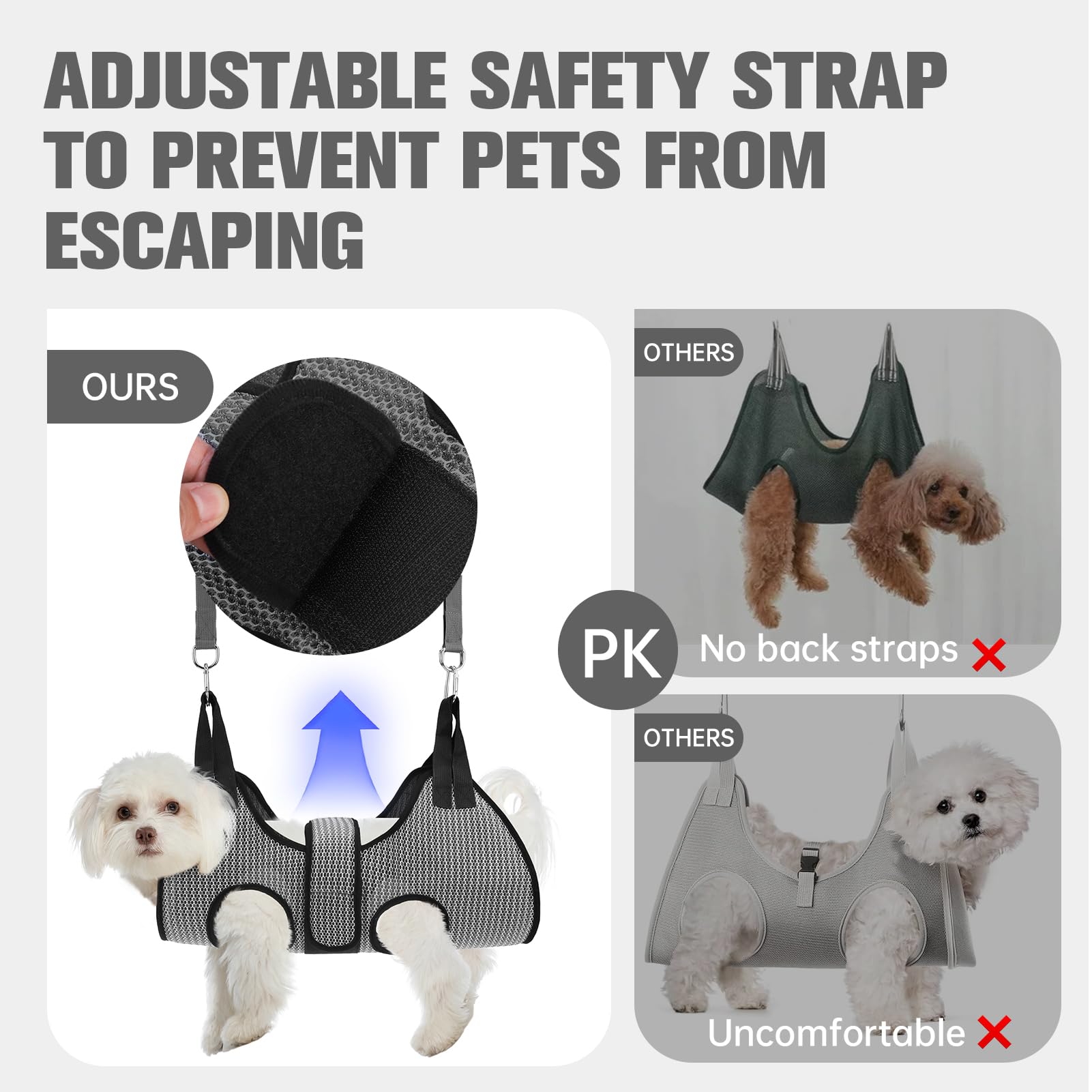 PAWCHIE malla 3D transpirable para comodidad durante el cuidado