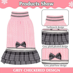 PAWCHIE suéter-dress con agujero para correa, vista trasera para salidas al aire libre.