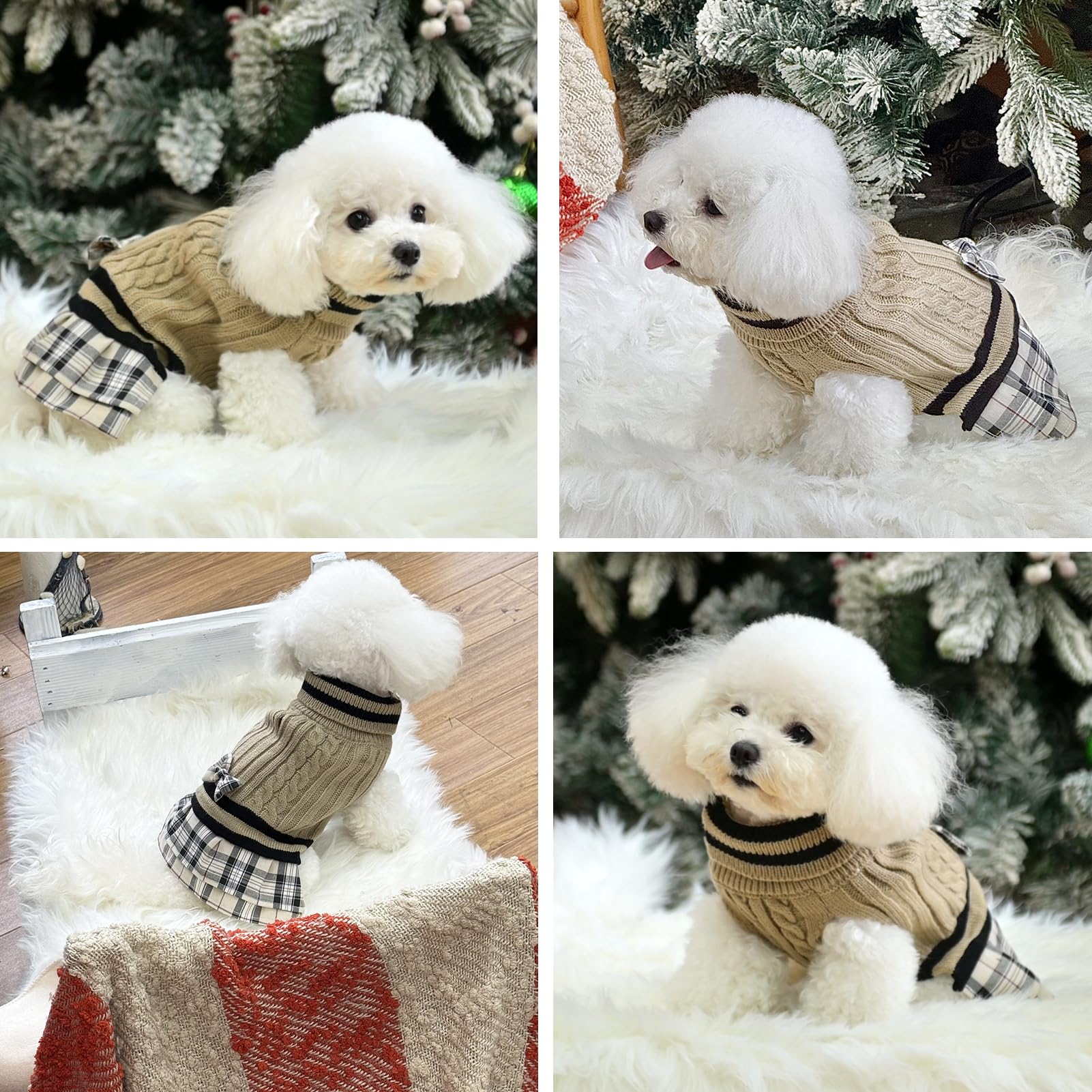 PAWCHIE conjunto invernal con falda y lazo: aspecto adorable en salidas.