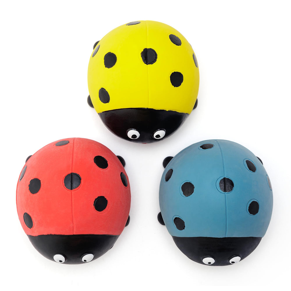 Pawdoer tres juguetes Ladybug chirrío para búsqueda en casa.