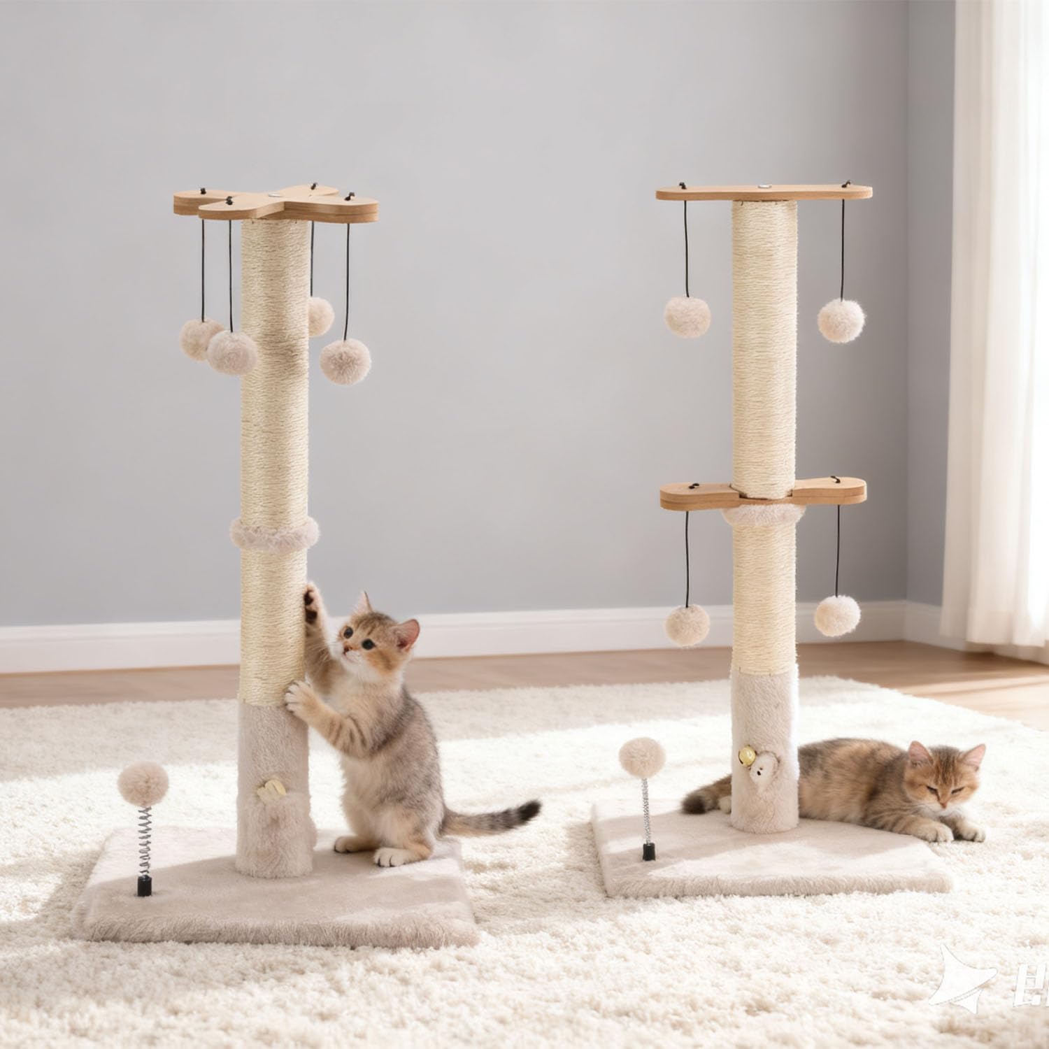 PAWSFANS poste sisal gato, textura natural que atrae al felino a rascar