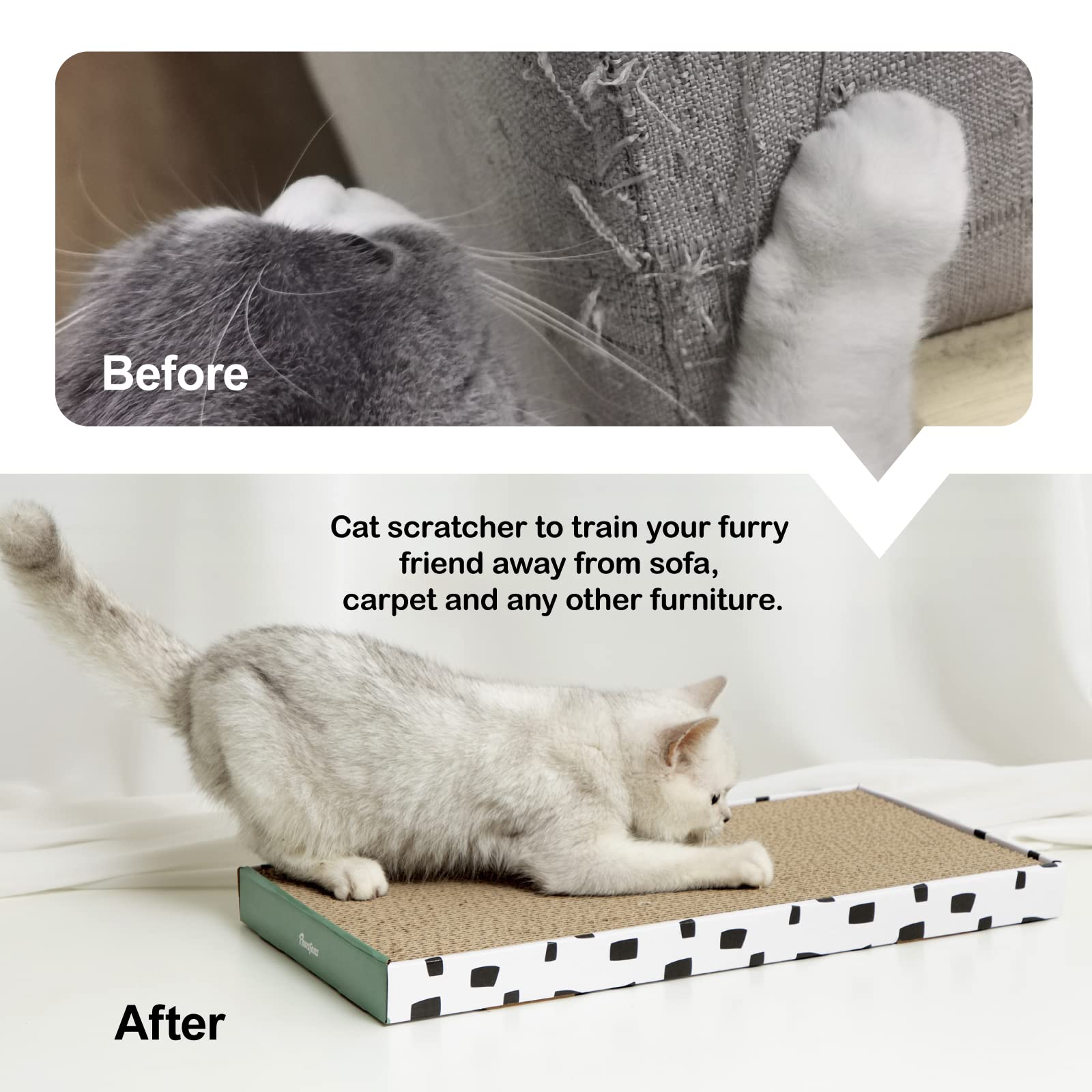 PAWSFANS rasca-gato cartón duradero para interior ideal para entrenamiento felino