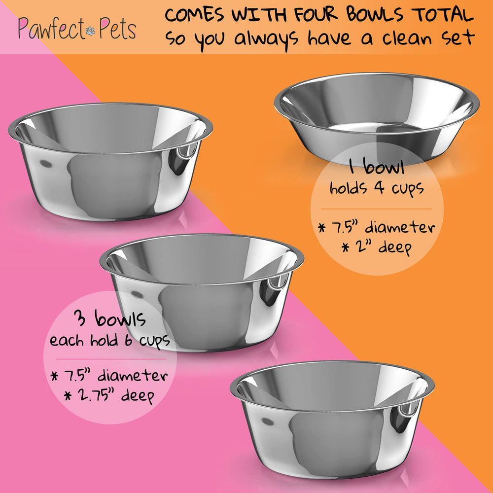 Pawfect Pets cuencos de 6 y 4 tazas para variedad de porciones