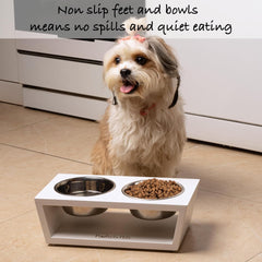 Diseno ergonomico Pawfect Pets para una postura correcta durante la comida.