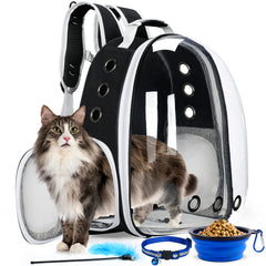 Pawfect Provisions transportín mochila para gato con ventana burbuja para observar durante el viaje