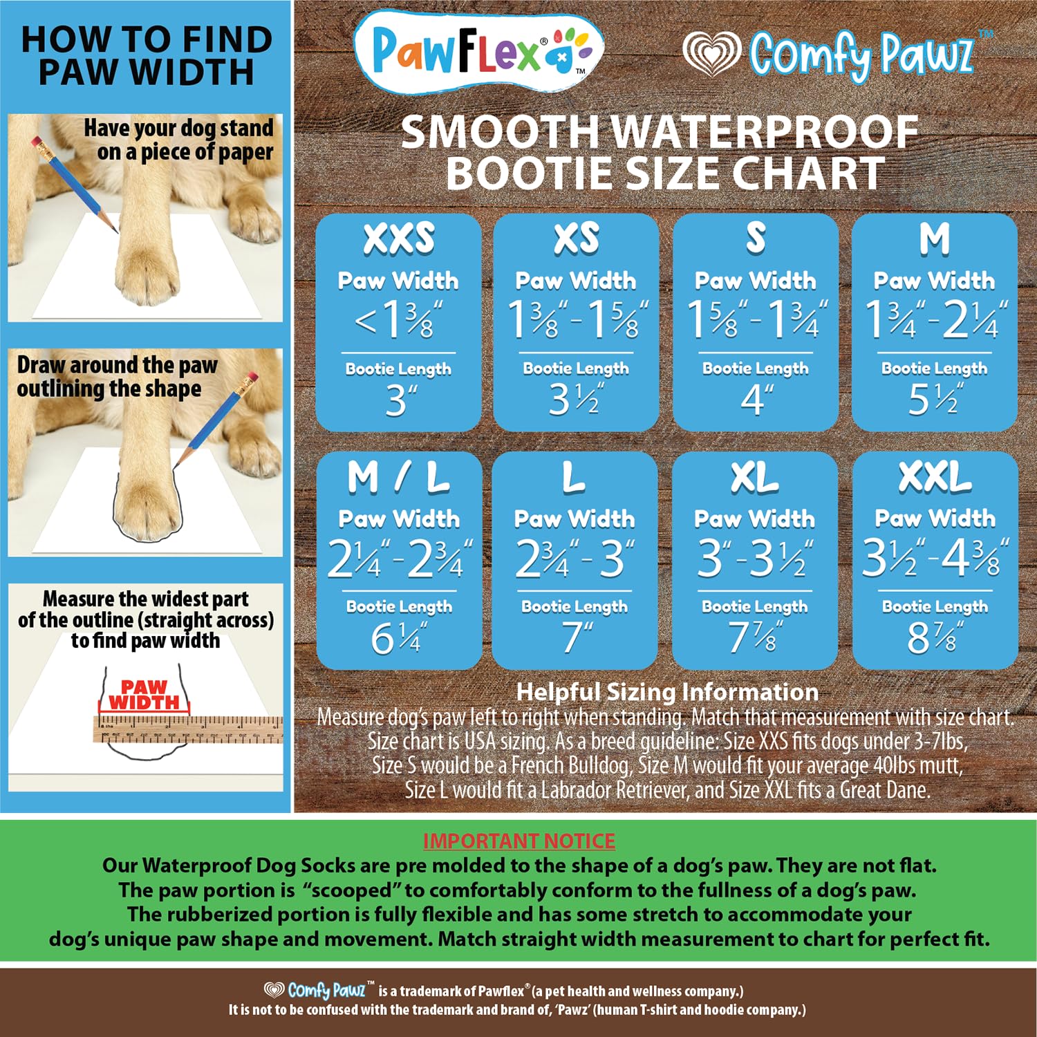 PawFlex botines con suela de goma para nieve y superficies mojadas