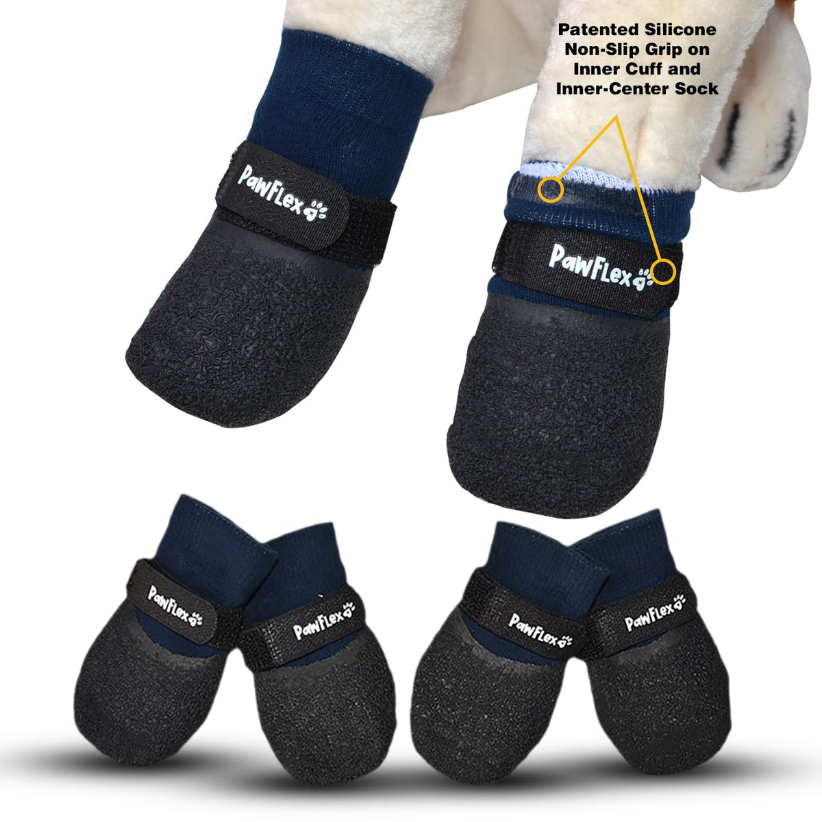 PawFlex Comfy Pawz calcetines impermeables para perros con agarre antideslizante