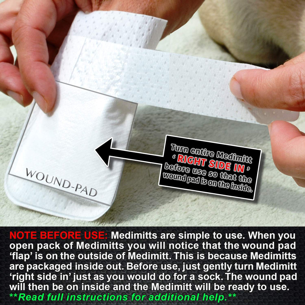PawFlex Medimitt: material transpirable sin adhesivo para curaciones confortables.