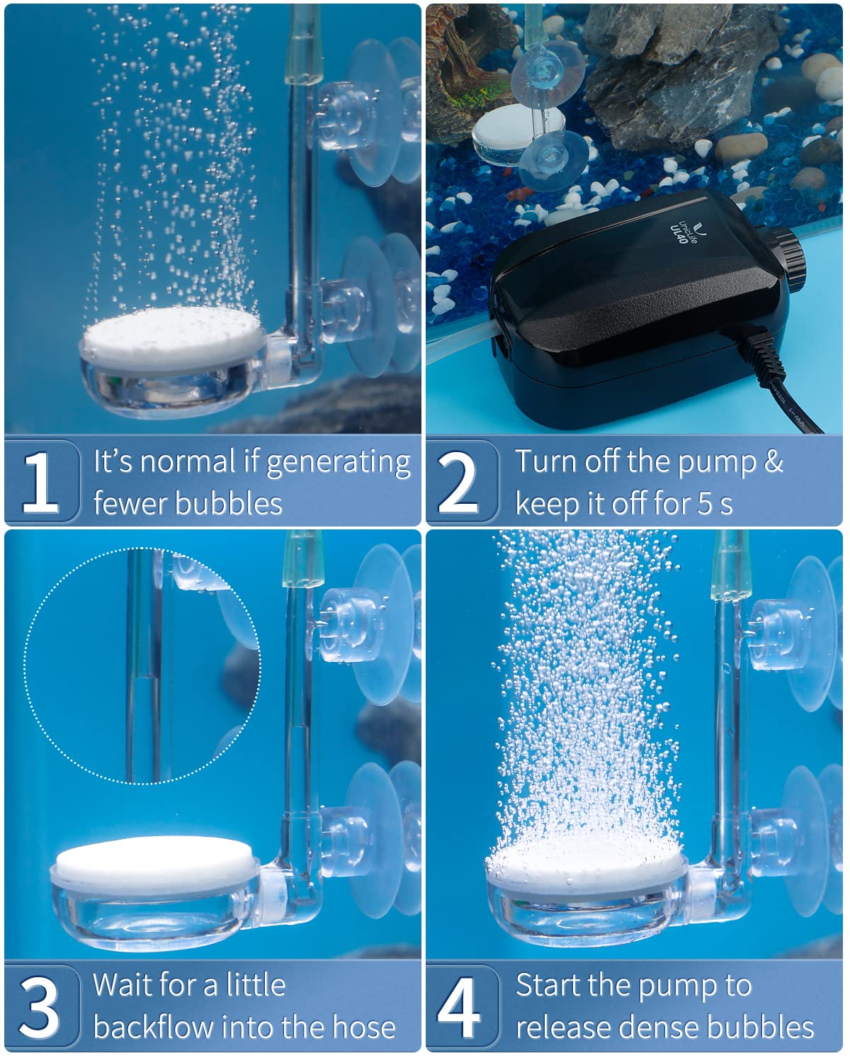 Pawfly Accesorios para piedra de aire facilitan la instalación y uso.