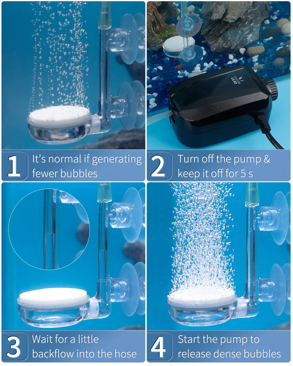 Pawfly Accesorios para piedra de aire facilitan la instalación y uso.