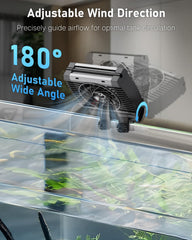 Pawfly ventilador de acuario con dirección ajustable de 180 grados.
