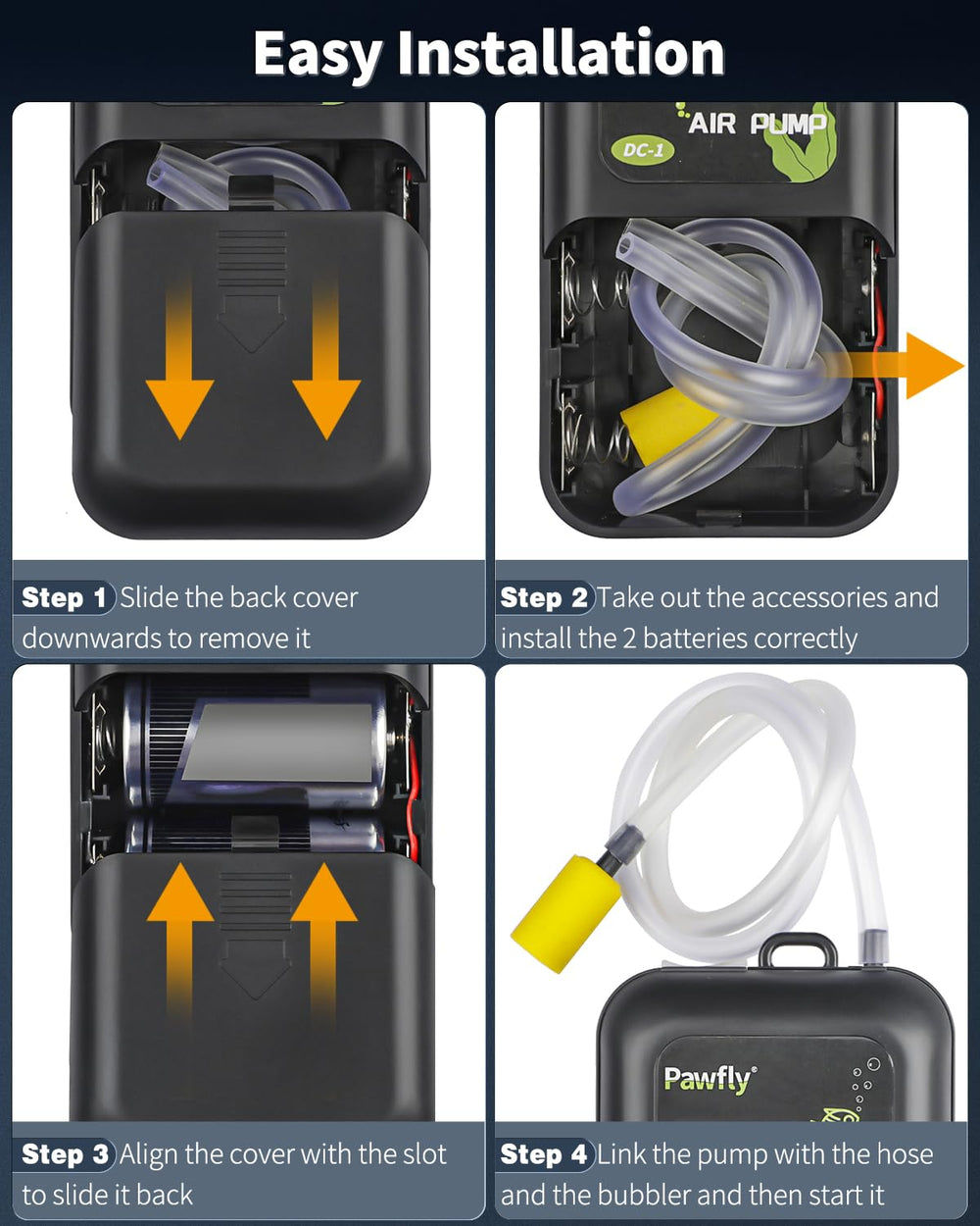 Pawfly aerador exterior requiere baterías para uso de emergencia en pesca