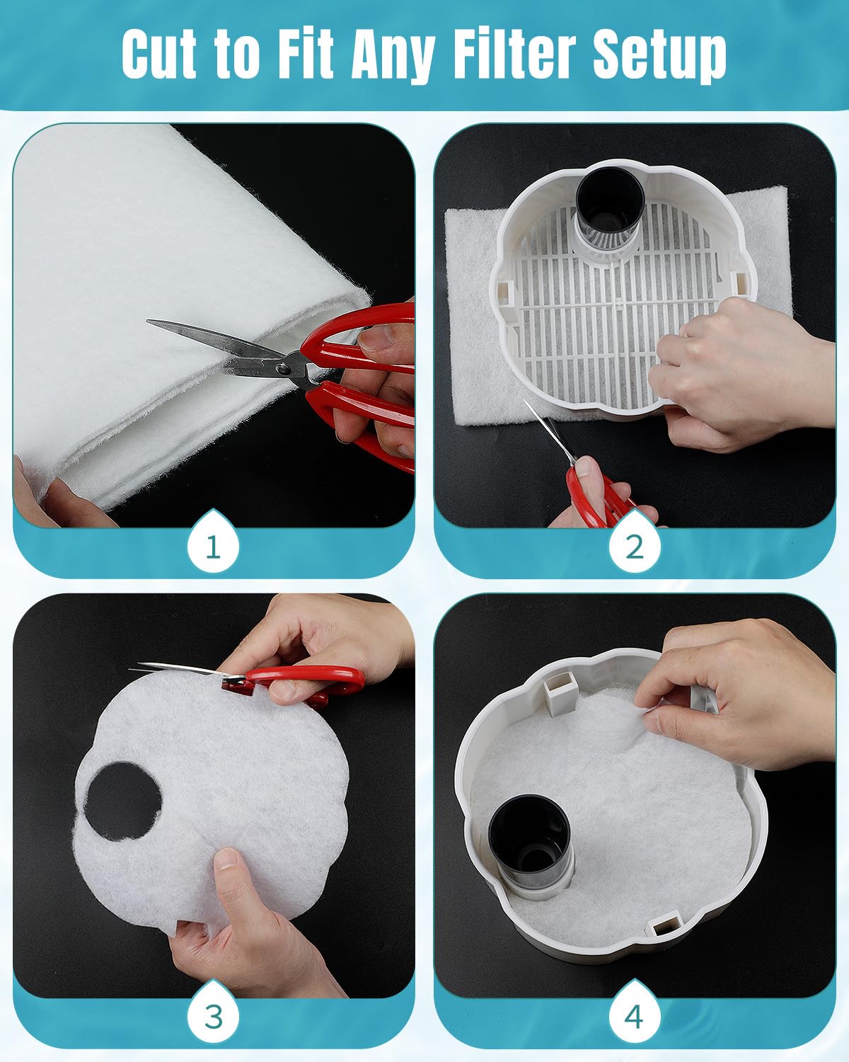 Pawfly almohadilla filtrante alta densidad para filtración eficiente del acuario.