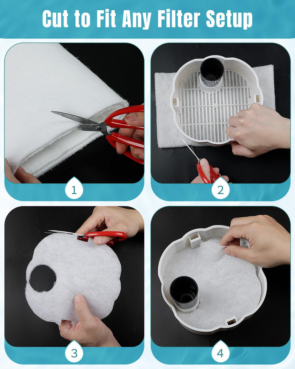 Pawfly almohadilla filtrante alta densidad para filtración eficiente del acuario.