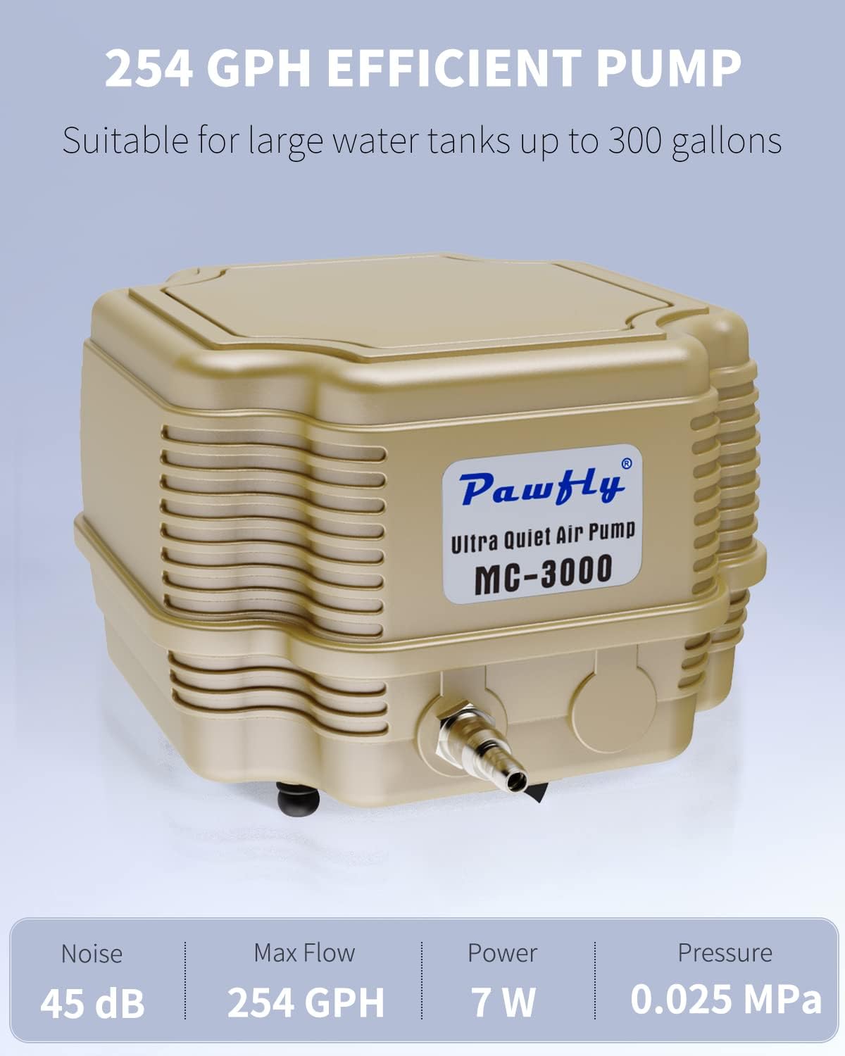 Pawfly bomba de aire acuario con ajuste de flujo para personalizar