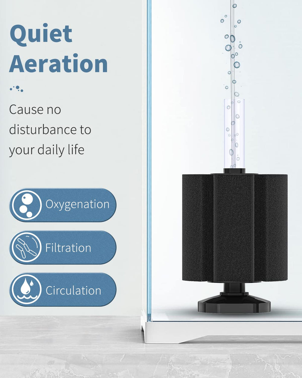 Pawfly filtro requiere bomba de aire externa para oxigenación