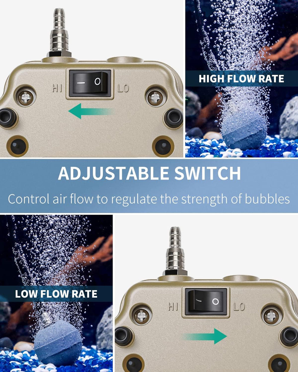 Pawfly bomba de aire silenciosa para acuario y estanque