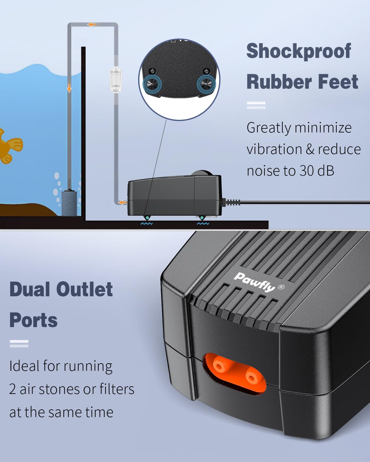Pawfly Carcasa ABS resistente y diseño fiable
