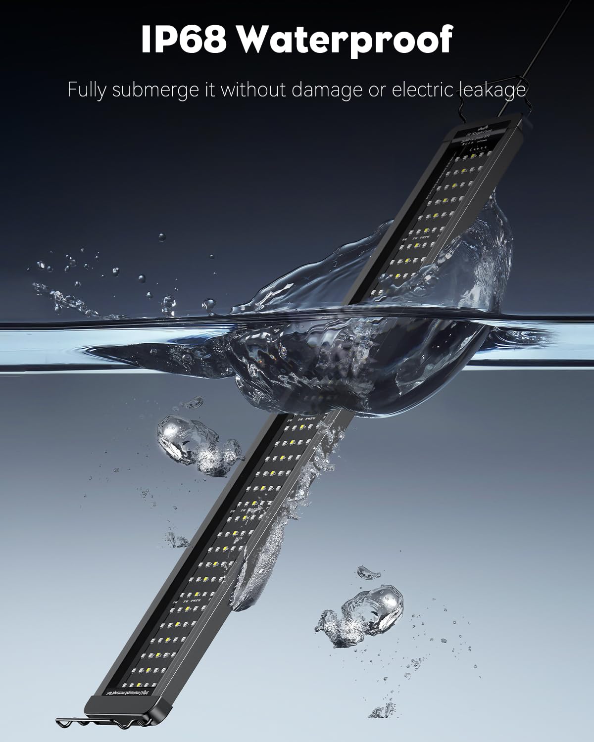 Pawfly, diseño impermeable IP68 para uso seguro en acuarios.