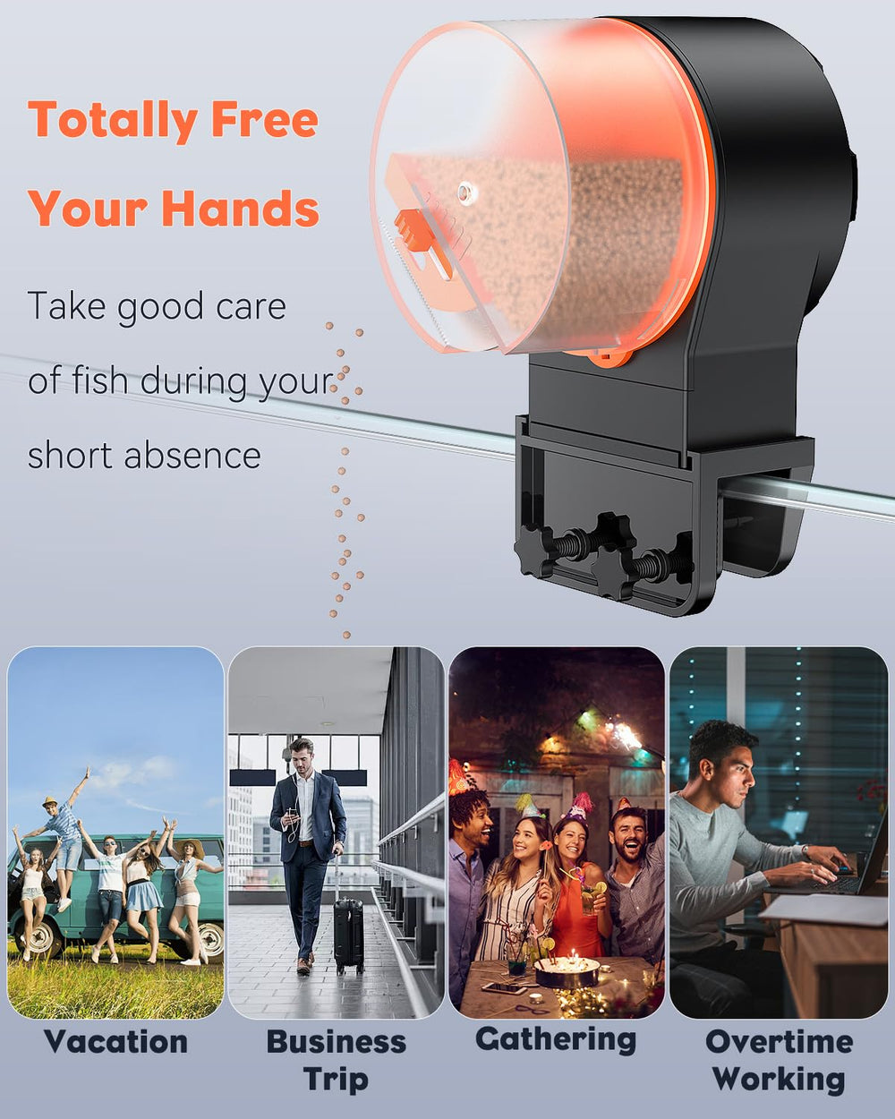 Pawfly dispensador para gránulos y tiras de comida seca.