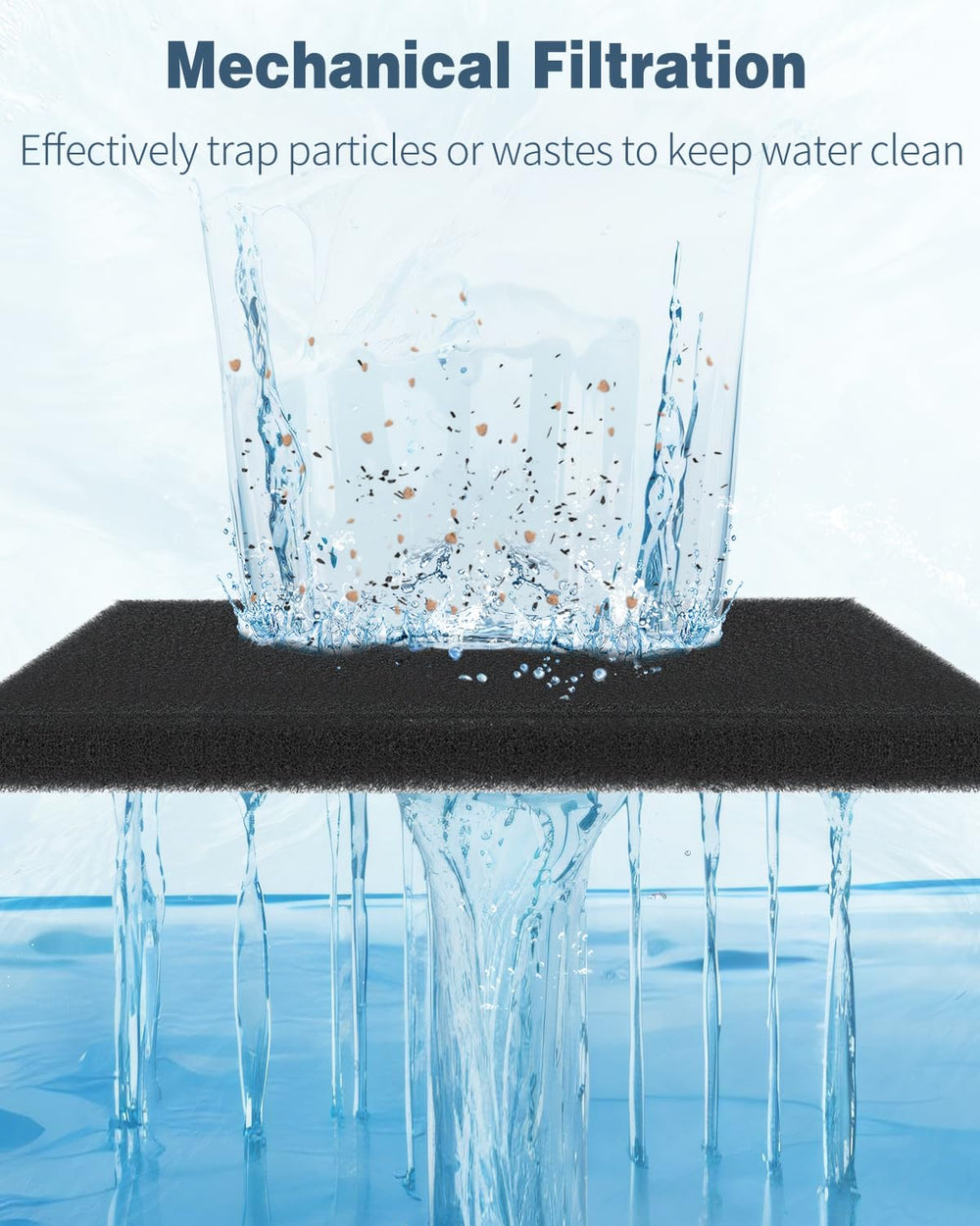Espuma filtrante Pawfly para filtración mecánica en acuario.