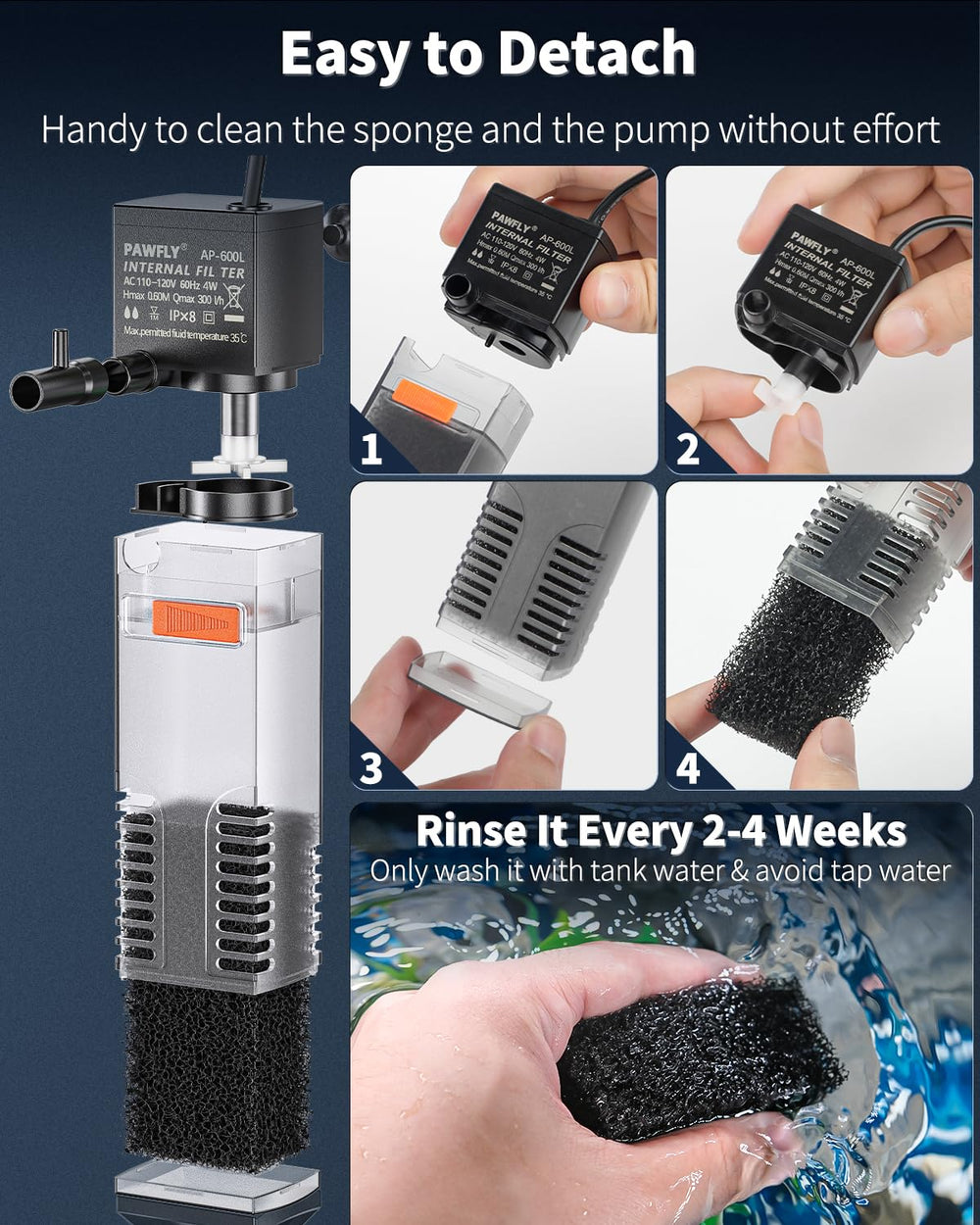 Pawfly filtro para tanques de 10 a 20 galones.