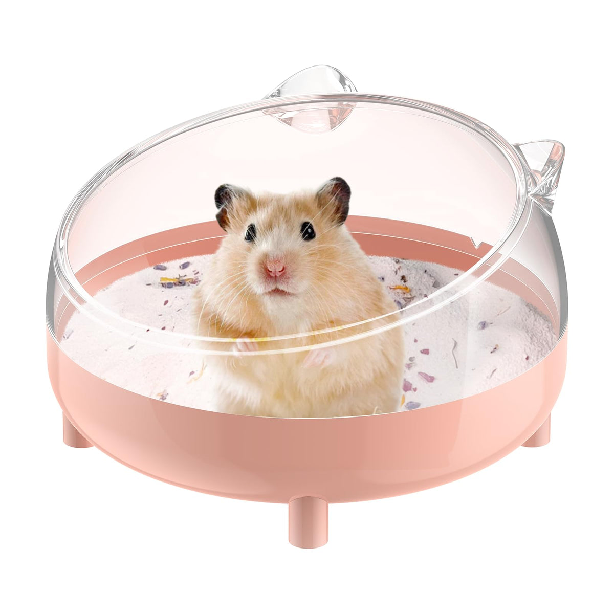 Pawfly contenedor rosa para baño de arena, fácil de limpiar