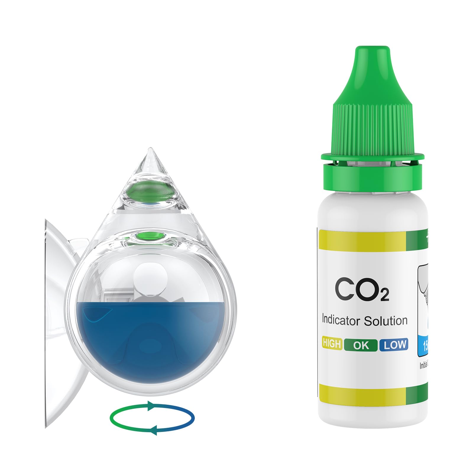 Pawfly indicador CO2 acrílico: lectura rápida del equilibrio de CO2 en acuario.