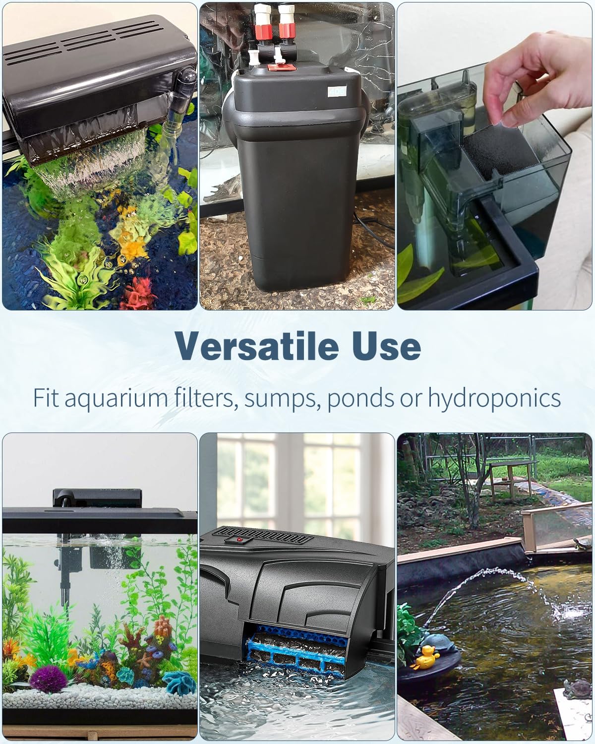 Paquete Pawfly de 12 espumas filtrantes para equipamiento de acuario.