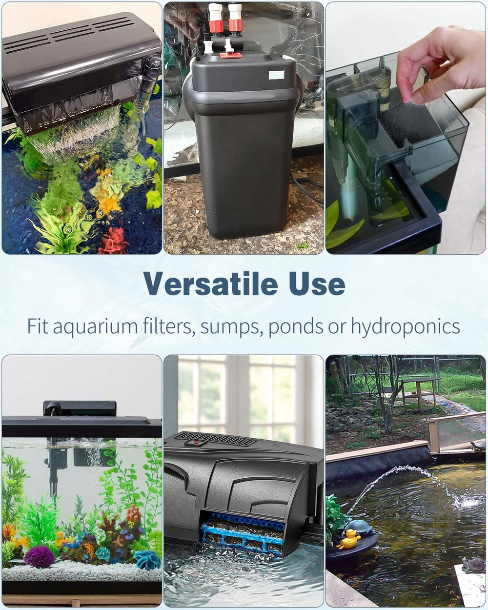 Paquete Pawfly de 12 espumas filtrantes para equipamiento de acuario.
