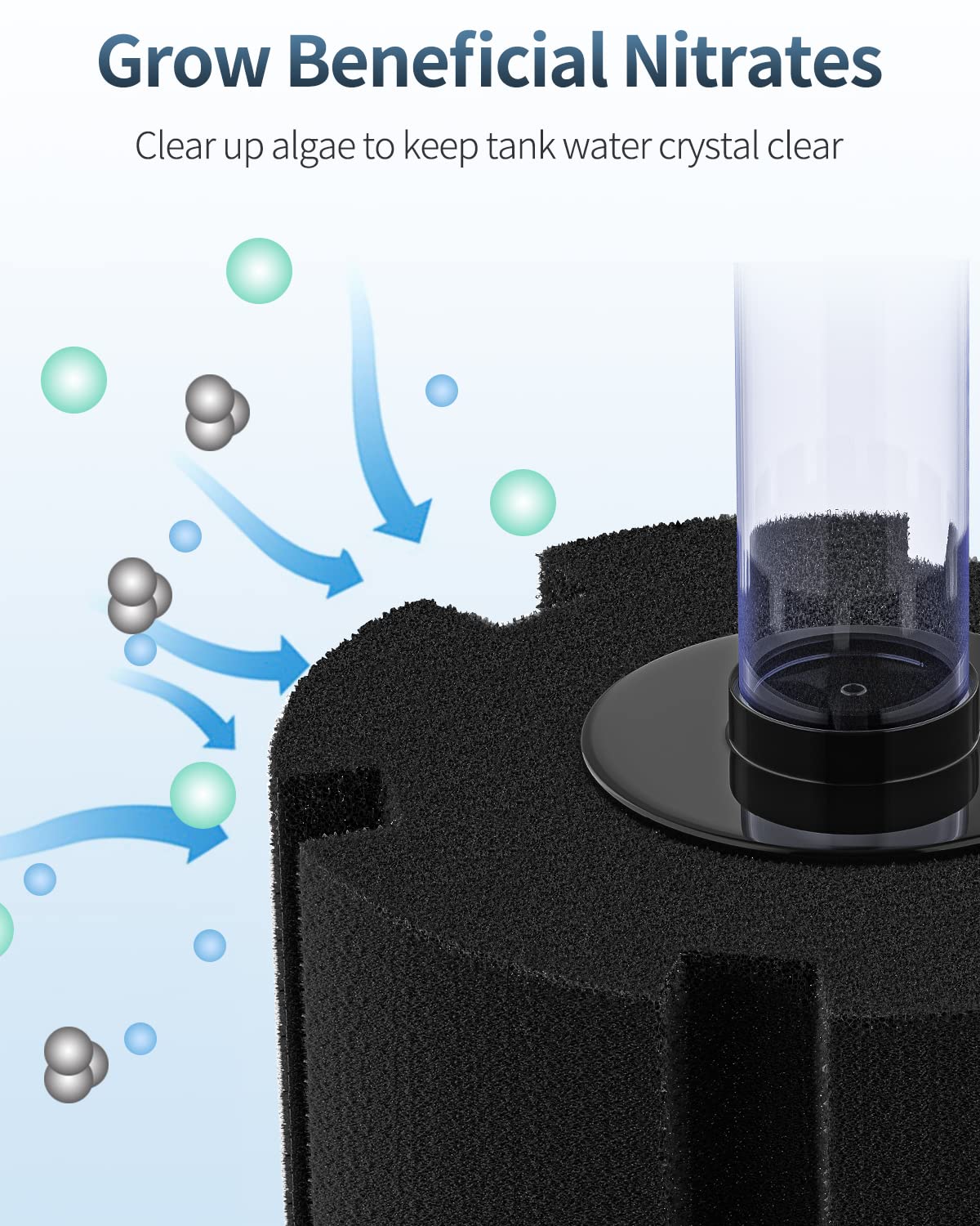 Pawfly filtro de esponja para peces pequeños, filtración confiable