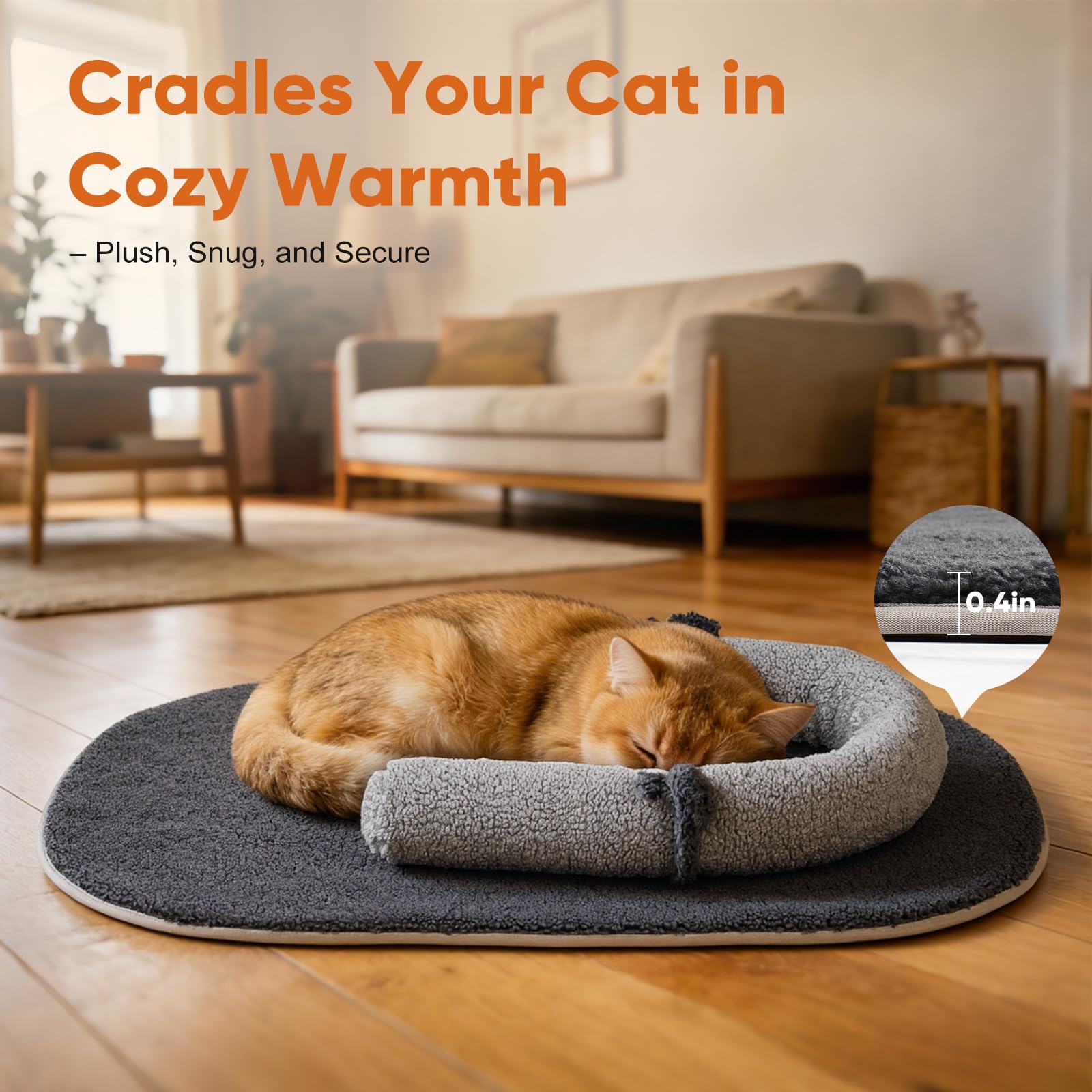 Pawfun colchón grueso de 0,4 pulgadas para descanso suave.
